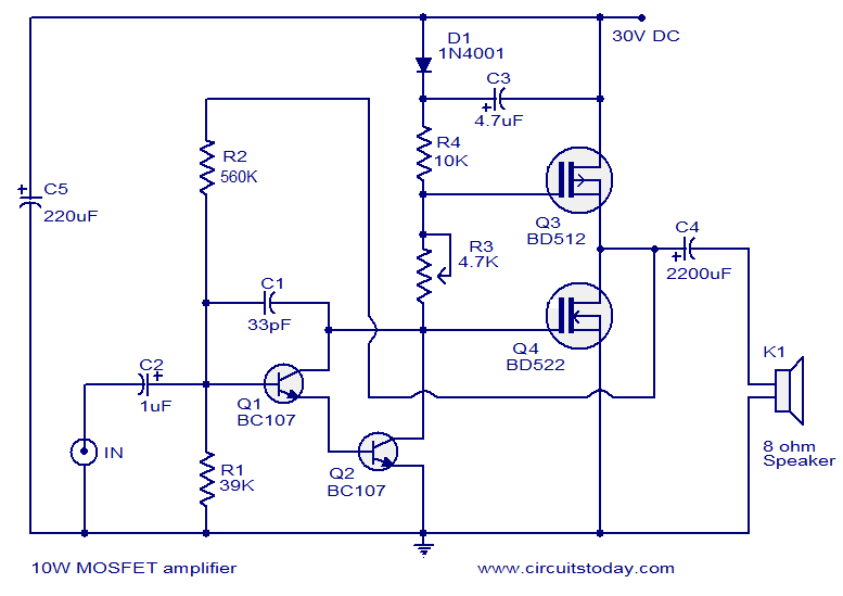 stereo amplifier circuit BA5417