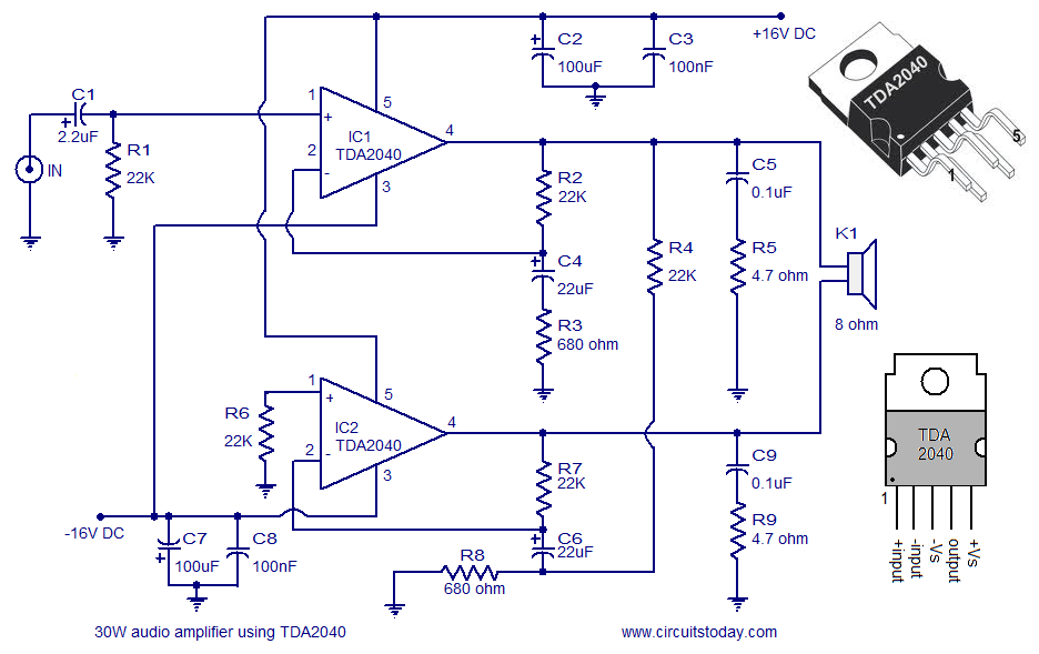 stereo amplifier circuit BA5417