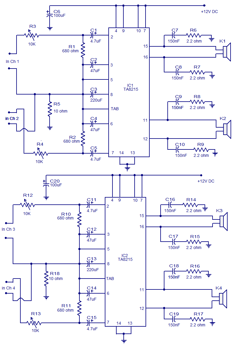 stereo amplifier circuit BA5417