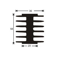 HeatSink Type PI12 - 61 mm [K2] Power Diodes / SCR-Heatsinks
