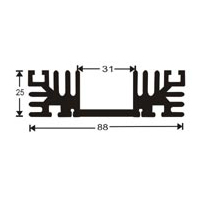 HeatSink Type PI21 - 127mm 2-TO3-Heatsinks
