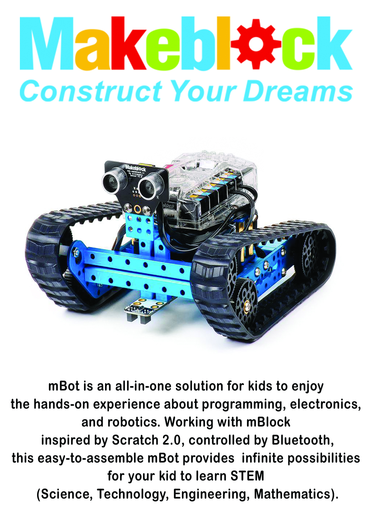 Makeblock mBot Educational Robot Kit for Kids Blue Bluetooth Version