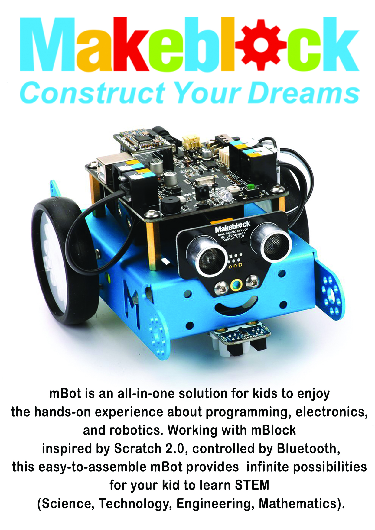 Makeblock mBot Educational Robot Kit for Kids Blue Bluetooth Version